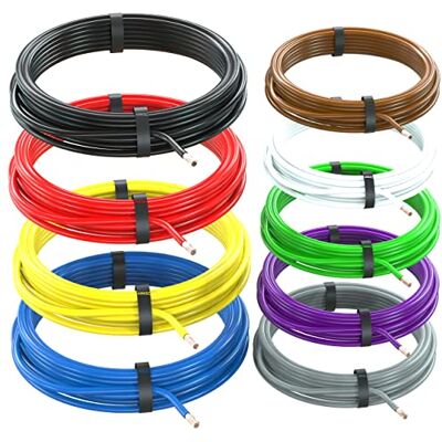 AUPROTEC Cable de vehículo de 2,5 mm², juego de 9 colores de 5 m FLRY-B como anillo AUPROTEC Cable de vehículo de 2,5 mm², juego de 9 colores de 5 m FLRY-B como anillo