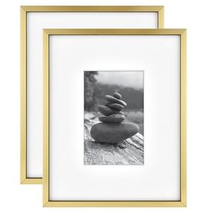 MCS Foundry Marco de pared metálico de latón mate de 8 x 10 pulgadas a 4 x 6 pulgadas (paquete de 2) MCS Foundry Marco de pared metálico de latón mate de 8 x 10 pulgadas a 4 x 6 pulgadas (paquete de 2)