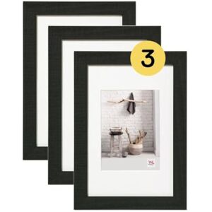 walther design Home Marco de fotos de madera, 15 x 20 cm, color negro, paquete de 3 unidades walther design Home Marco de fotos de madera, 15 x 20 cm, color negro, paquete de 3 unidades