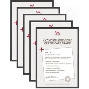 walther design Marco de fotos color negro, 21 x 29,7 cm (formato DIN A4), juego de 5 unidades, marco de plástico New Lifestyle walther design Marco de fotos color negro, 21 x 29,7 cm (formato DIN A4), juego de 5 unidades, marco de plástico New Lifestyle