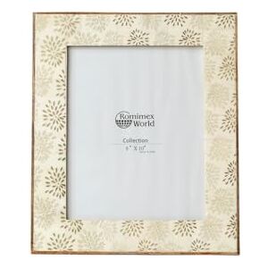 Romimex Marco de Fotos Dorado Madera Hueso 28 x 33 x 2 cm Romimex Marco de Fotos Dorado Madera Hueso 28 x 33 x 2 cm