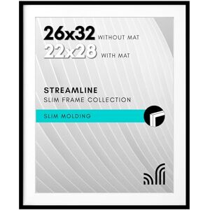 Americanflat Portarretratos de 66 x 81 cm con plexiglás pulido, para usar como marco de 56 x 71 cm con paspartú o de 66 x 81 cm sin paspartú, colección Streamline, con borde fino para pared, negro Americanflat Portarretratos de 66 x 81 cm con plexiglás pulido, para usar como marco de 56 x 71 cm con paspartú o de 66 x 81 cm sin paspartú, colección Streamline, con borde fino para pared, negro