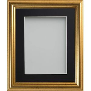 Frame Company Eldridge Marco de fotos para tamaño A4, color dorado con soporte negro, 14 x 11 pulgadas, con plexiglás Frame Company Eldridge Marco de fotos para tamaño A4, color dorado con soporte negro, 14 x 11 pulgadas, con plexiglás