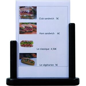 SECURIT Soporte para Carteles de Mesa Autoportante Tamaño A5 Bar, Restaurante, Cafetería, Tienda Madera Colore Negro SECURIT Soporte para Carteles de Mesa Autoportante Tamaño A5 Bar, Restaurante, Cafetería, Tienda Madera Colore Negro