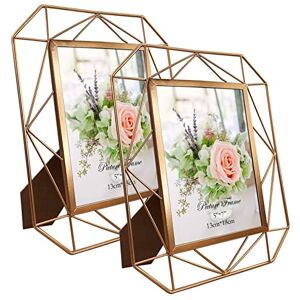 QUTREY Marco de fotos de 5 x 7 juego de 2, marcos de fotos de metal de 5 x 7 para mesa o decoración de montaje en pared QUTREY Marco de fotos de 5 x 7 juego de 2, marcos de fotos de metal de 5 x 7 para mesa o decoración de montaje en pared