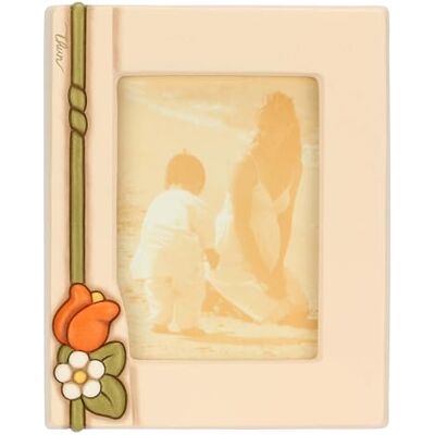 THUN Marco de fotos con flores, grande, cerámica; marco: madera de pino, cristal, colección Country Bloom, 20,4 x 3,3 x 25,3 cm THUN Marco de fotos con flores, grande, cerámica; marco: madera de pino, cristal, colección Country Bloom, 20,4 x 3,3 x 25,3 cm