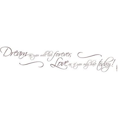 Komar ' Deco de pegatinas "Dream As You Will, 1 pieza, gris, Komar ' Deco de pegatinas "Dream As You Will, 1 pieza, gris,