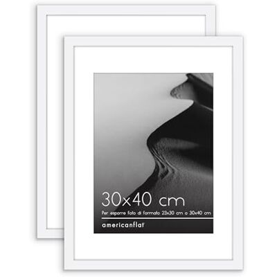 Americanflat Marco de Fotos de 30x40 cm Color Blanco Muestra 23x30 cm con Alfombrilla y 30x40 cm sin Alfombrilla Juego de 2 Marcos con Accesorios para Colgar Marco Fotos Pared Americanflat Marco de Fotos de 30x40 cm Color Blanco Muestra 23x30 cm con Alfombrilla y 30x40 cm sin Alfombrilla Juego de 2 Marcos con Accesorios para Colgar Marco Fotos Pared
