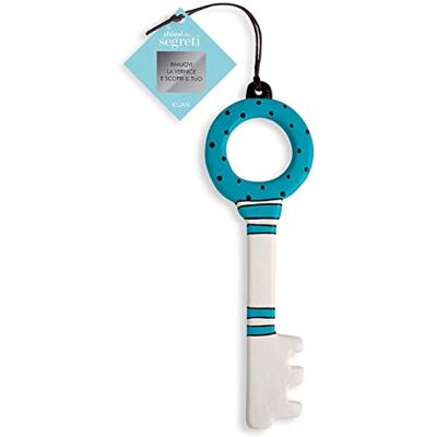 Egan Llave de cerámica, Color Blanco y Azul, única Egan Llave de cerámica, Color Blanco y Azul, única