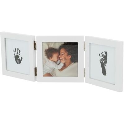 Dooky Happy Hands Triple Frame, kit para huellas de manos de bebés, kit para huellas de pies, marco de fotos de 3 piezas, espacio para foto de 13 × 18 cm, marco de aprox. 52 × 22 cm, blanco. Dooky Happy Hands Triple Frame, kit para huellas de manos de bebés, kit para huellas de pies, marco de fotos de 3 piezas, espacio para foto de 13 × 18 cm, marco de aprox. 52 × 22 cm, blanco.
