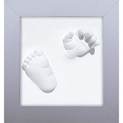 Dooky Xplorys Happy Hands 3d Deluxe Silver Picture Frame Set Para La Mano O El Pie Del Bebé, Plata, 23x23 cm Dooky Xplorys Happy Hands 3d Deluxe Silver Picture Frame Set Para La Mano O El Pie Del Bebé, Plata, 23x23 cm
