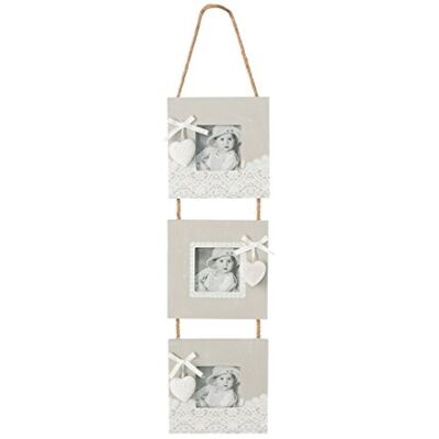 Eurofirany eurof irany Dr/merleto/Memoria/3 Photo Frame, MDF, Beige, 60 x 14 x 2 cm Eurofirany eurof irany Dr/merleto/Memoria/3 Photo Frame, MDF, Beige, 60 x 14 x 2 cm