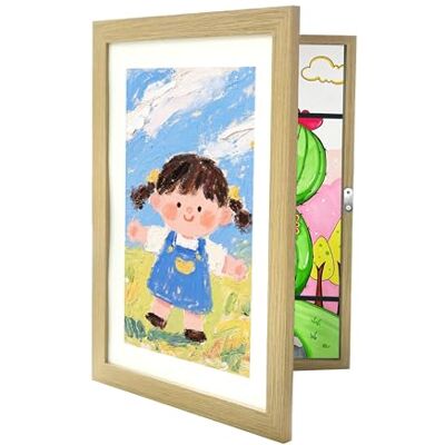 Relaxdays Marco de Fotos Infantil A4, Plegable, magnético, Marco Intercambiable para Fotos Infantiles, 32 x 25,5 cm, MDF y acrílico, Color Natural Relaxdays Marco de Fotos Infantil A4, Plegable, magnético, Marco Intercambiable para Fotos Infantiles, 32 x 25,5 cm, MDF y acrílico, Color Natural