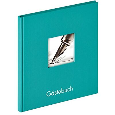 walther design Libro de visitas verde petróleo 23 x 25 cm con recorte de tapa y relieve, Fun walther design Libro de visitas verde petróleo 23 x 25 cm con recorte de tapa y relieve, Fun