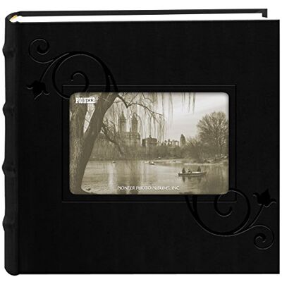 Pioneer Álbum de Fotos con Marco Floral en Relieve, Cubierta de Piel sintética, Color Negro Pioneer Álbum de Fotos con Marco Floral en Relieve, Cubierta de Piel sintética, Color Negro