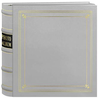 Pioneer Álbum de fotos con 200 bolsillos encuadernados en piel blanca con detalles dorados, para impresiones de 10,6 x 15,2 cm Pioneer Álbum de fotos con 200 bolsillos encuadernados en piel blanca con detalles dorados, para impresiones de 10,6 x 15,2 cm