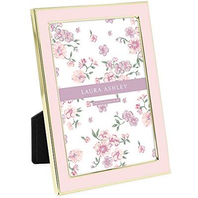 Laura Ashley Marco de fotos esmaltado rosa de 13 x 18 cm, borde de metal dorado con caballete, para encimera, exposición sobre mesa, estantería, escritorio, decoración de pared, galería de fotos Laura Ashley Marco de fotos esmaltado rosa de 13 x 18 cm, borde de metal dorado con caballete, para encimera, exposición sobre mesa, estantería, escritorio, decoración de pared, galería de fotos