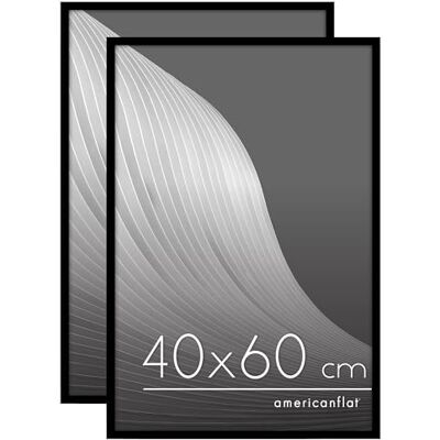 Americanflat Marco para Fotos 40x60 cm en Negro Marco de Fotos de Moldura Fina con Cubierta de Plástico Resistente y Accesorios para Colgar Visualización Horizontal o Vertical 2 Unidades Americanflat Marco para Fotos 40x60 cm en Negro Marco de Fotos de Moldura Fina con Cubierta de Plástico Resistente y Accesorios para Colgar Visualización Horizontal o Vertical 2 Unidades