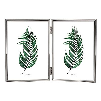 INOV8 Framing Marco de fotos chapado en plata resistente al deslustre, diseño de marco doble de borde fino para dos fotos de 18 x 12 cm INOV8 Framing Marco de fotos chapado en plata resistente al deslustre, diseño de marco doble de borde fino para dos fotos de 18 x 12 cm