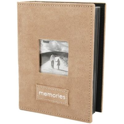 Pioneer PTCH-100 Álbum de fotos con parche bordado de gamuza sintética con 100 bolsillos, color marrón Pioneer PTCH-100 Álbum de fotos con parche bordado de gamuza sintética con 100 bolsillos, color marrón