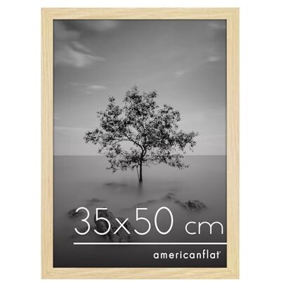 Americanflat Marco de Fotos 35x50 cm en Roble Natural Marco Fotos Madera con Cubierta de Plástico Resistente y Ganchos para Colgar en Pared Exposición Horizontal y Vertical Americanflat Marco de Fotos 35x50 cm en Roble Natural Marco Fotos Madera con Cubierta de Plástico Resistente y Ganchos para Colgar en Pared Exposición Horizontal y Vertical