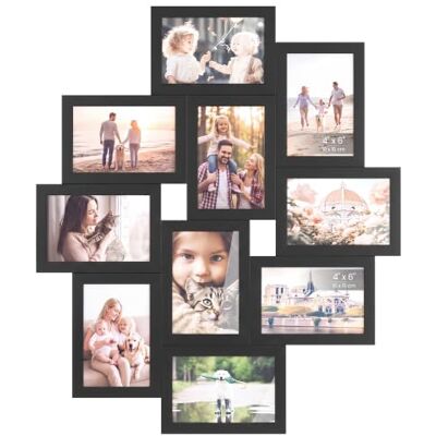 SONGMICS Marco de Fotos Múltiple, Collage para 10 Fotos de 10 x 15 cm SONGMICS Marco de Fotos Múltiple, Collage para 10 Fotos de 10 x 15 cm