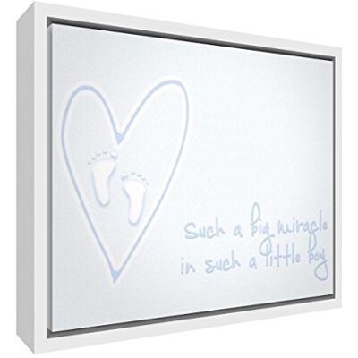 ART Lienzo decorativo con marco de madera de color blanco macizo (34 x 24 x 3 cm), color azul ART Lienzo decorativo con marco de madera de color blanco macizo (34 x 24 x 3 cm), color azul