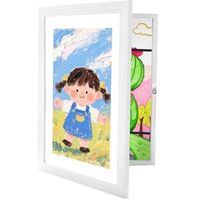 Relaxdays Marco de Fotos Infantil A4, Plegable, magnético, Marco Intercambiable para Fotos Infantiles, 32 x 25,5 cm, MDF y acrílico, Color Blanco Relaxdays Marco de Fotos Infantil A4, Plegable, magnético, Marco Intercambiable para Fotos Infantiles, 32 x 25,5 cm, MDF y acrílico, Color Blanco