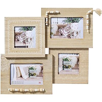 walther design Marco de Fotos Natural 2X 10x10 y 2X 10x15 cm Marco de Madera con Joyas de Perlas, Naturalness walther design Marco de Fotos Natural 2X 10x10 y 2X 10x15 cm Marco de Madera con Joyas de Perlas, Naturalness