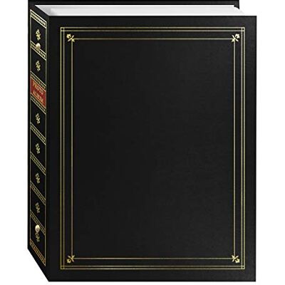 Pioneer Álbum de fotos de piel sintética negra con detalles dorados para impresiones de 4 x 7 pulgadas, 5 x 7 pulgadas y 8 x 10 pulgadas Pioneer Álbum de fotos de piel sintética negra con detalles dorados para impresiones de 4 x 7 pulgadas, 5 x 7 pulgadas y 8 x 10 pulgadas