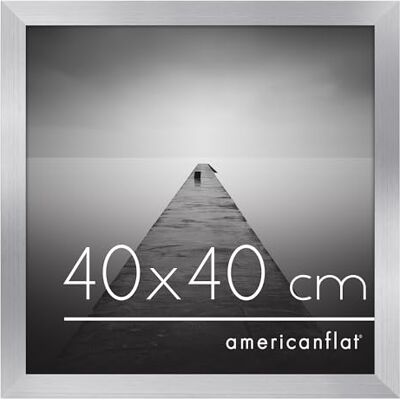 Americanflat Marco de Fotos 40x40 cm en Plateado Marco Fotos Madera con Cubierta de Plástico Resistente y Ganchos para Colgar en Pared Americanflat Marco de Fotos 40x40 cm en Plateado Marco Fotos Madera con Cubierta de Plástico Resistente y Ganchos para Colgar en Pared