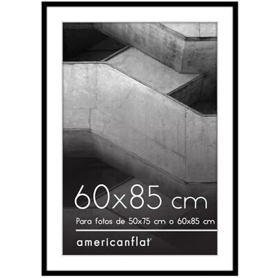 Americanflat Marco de Fotos de 60x85 cm en Negro Marcos de Fotos 50x75 cm con Paspartú o 85x60 cm sin Paspartú con Molduras Finas y Cubierta de Plástico Resistente Americanflat Marco de Fotos de 60x85 cm en Negro Marcos de Fotos 50x75 cm con Paspartú o 85x60 cm sin Paspartú con Molduras Finas y Cubierta de Plástico Resistente