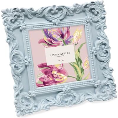 Laura Ashley Marco de fotos de resina hecho a mano con caballete y gancho para mesa y pared, diseño floral decorativo para decoración del hogar, galería de fotos, arte y más (10 x 10 cm, azul Laura Ashley Marco de fotos de resina hecho a mano con caballete y gancho para mesa y pared, diseño floral decorativo para decoración del hogar, galería de fotos, arte y más (10 x 10 cm, azul