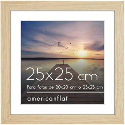 Americanflat Marco de 20x20 cm Roble Natural Para Usar como Marco 20x20 cm con Paspartú o Marco 25x25 cm sin Paspartú Americanflat Marco de 20x20 cm Roble Natural Para Usar como Marco 20x20 cm con Paspartú o Marco 25x25 cm sin Paspartú