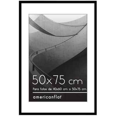 Americanflat Marco de Fotos de 50x75 cm en Negro Marcos de Fotos 40x60 cm con Paspartú o 75x50 cm sin Paspartú con Molduras Finas y Cubierta de Plástico Resistente Americanflat Marco de Fotos de 50x75 cm en Negro Marcos de Fotos 40x60 cm con Paspartú o 75x50 cm sin Paspartú con Molduras Finas y Cubierta de Plástico Resistente