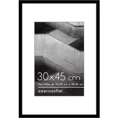 Americanflat Marco de Fotos de 30x45 cm en Negro Marcos de Fotos 20x30 cm con Paspartú o 45x30 cm sin Paspartú con Molduras Finas y Cubierta de Plástico Resistente Americanflat Marco de Fotos de 30x45 cm en Negro Marcos de Fotos 20x30 cm con Paspartú o 45x30 cm sin Paspartú con Molduras Finas y Cubierta de Plástico Resistente