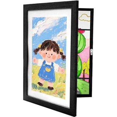 Relaxdays Marco de Fotos Infantil A4, Plegable, magnético, Marco Intercambiable para Fotos Infantiles, 32 x 25,5 cm, MDF y acrílico, Color Negro Relaxdays Marco de Fotos Infantil A4, Plegable, magnético, Marco Intercambiable para Fotos Infantiles, 32 x 25,5 cm, MDF y acrílico, Color Negro