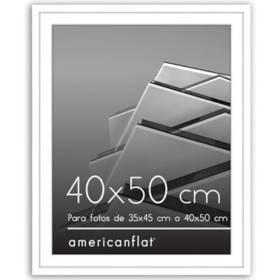 Americanflat Marco de Fotos de 40x50 cm en Blanco Marcos de Fotos 35x45 cm con Paspartú o 50x40 cm sin Paspartú con Molduras Finas y Cubierta de Plástico Resistente Americanflat Marco de Fotos de 40x50 cm en Blanco Marcos de Fotos 35x45 cm con Paspartú o 50x40 cm sin Paspartú con Molduras Finas y Cubierta de Plástico Resistente