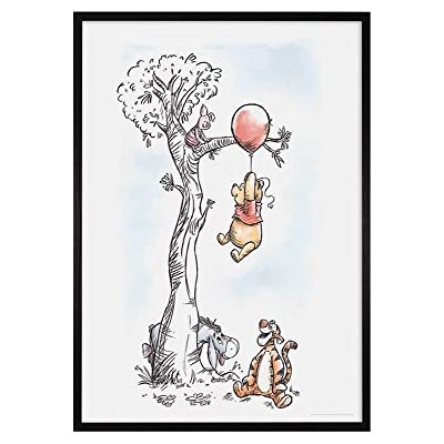 Komar Marco de fotos de madera negro con mural Winnie The Pooh Hang on como set Tamaño: 50 x 70 cm Cuadro de pared, decoración, oso, Disney Komar Marco de fotos de madera negro con mural Winnie The Pooh Hang on como set Tamaño: 50 x 70 cm Cuadro de pared, decoración, oso, Disney