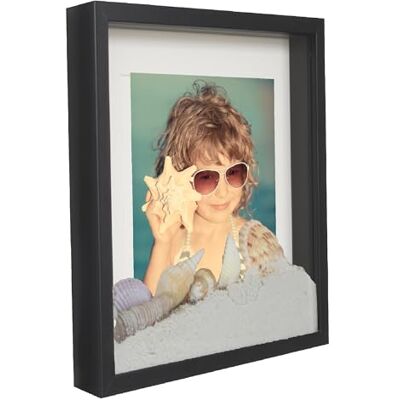 ART Caja 3D de 21 x 30 cm, rectangular negra para rellenar, más profunda para objetos, suvenirs 3 cm, para colgar en la pared o en la oficina ART Caja 3D de 21 x 30 cm, rectangular negra para rellenar, más profunda para objetos, suvenirs 3 cm, para colgar en la pared o en la oficina