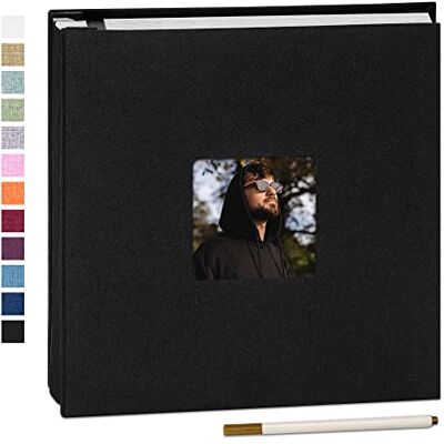 Yopih Álbum de Fotos Autoadhesivo, 40 Páginas, 33x32 cm, Negro Scrapbook de Lino, Con Bolígrafo Metálico, Regalo Familia Bodas Viajes Yopih Álbum de Fotos Autoadhesivo, 40 Páginas, 33x32 cm, Negro Scrapbook de Lino, Con Bolígrafo Metálico, Regalo Familia Bodas Viajes