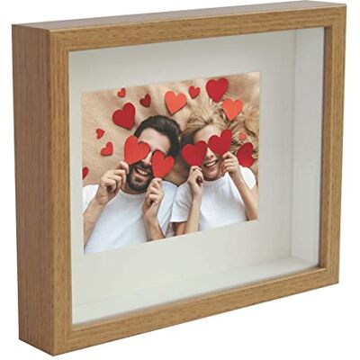 ART Caja 3D de 21 x 30 cm, marco de relleno rectangular de roble profundo para objetos Suvenirs 3 cm para colgar en la pared o en la oficina ART Caja 3D de 21 x 30 cm, marco de relleno rectangular de roble profundo para objetos Suvenirs 3 cm para colgar en la pared o en la oficina