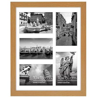 Americanflat Collage de Marco de Fotos 10x15 cm en Roble Oscuro Portafotos Multiple 28x36 cm para 5 Fotos 10x15 cm en Pared MDF con Vidrio Resistente a los Golpes Americanflat Collage de Marco de Fotos 10x15 cm en Roble Oscuro Portafotos Multiple 28x36 cm para 5 Fotos 10x15 cm en Pared MDF con Vidrio Resistente a los Golpes