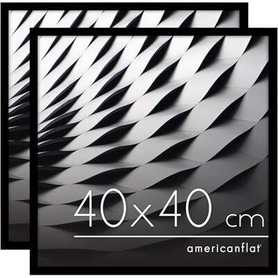 Americanflat Marco para Fotos 40x40 cm en Negro Marco de Fotos de Moldura Fina con Cubierta de Plástico Resistente y Accesorios para Colgar 2 Unidades Americanflat Marco para Fotos 40x40 cm en Negro Marco de Fotos de Moldura Fina con Cubierta de Plástico Resistente y Accesorios para Colgar 2 Unidades