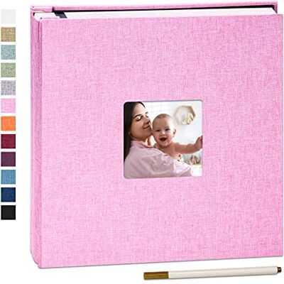 Yopih Álbum de Fotos Autoadhesivo, 40 Páginas, 33x32 cm, Rosa Scrapbook de Lino, Con Bolígrafo Metálico, Regalo Familia Bodas Viajes Yopih Álbum de Fotos Autoadhesivo, 40 Páginas, 33x32 cm, Rosa Scrapbook de Lino, Con Bolígrafo Metálico, Regalo Familia Bodas Viajes