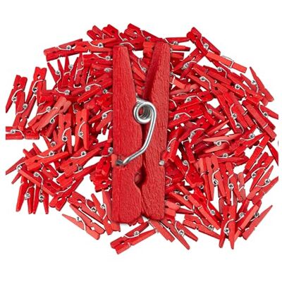 Relaxdays Mini Pinzas de Madera, Set de 400, Celebraciones, Colgar Fotos, Decorar Regalos, Manualidades, Rojo Relaxdays Mini Pinzas de Madera, Set de 400, Celebraciones, Colgar Fotos, Decorar Regalos, Manualidades, Rojo