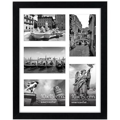 Americanflat Collage de Marco de Fotos 10x15 cm en Negro Portafotos Multiple 28x36 cm para 5 Fotos 10x15 cm en Pared MDF con Vidrio Resistente a los Golpes Americanflat Collage de Marco de Fotos 10x15 cm en Negro Portafotos Multiple 28x36 cm para 5 Fotos 10x15 cm en Pared MDF con Vidrio Resistente a los Golpes