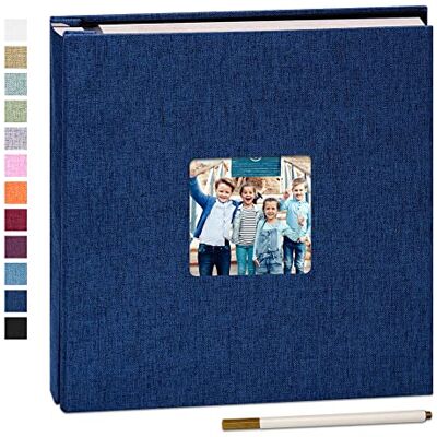 Yopih Álbum de Fotos Autoadhesivo, 40 Páginas, 28x27 cm, Azul Scrapbook de Lino, Con Bolígrafo Metálico, Regalo Familia Bodas Viajes Yopih Álbum de Fotos Autoadhesivo, 40 Páginas, 28x27 cm, Azul Scrapbook de Lino, Con Bolígrafo Metálico, Regalo Familia Bodas Viajes