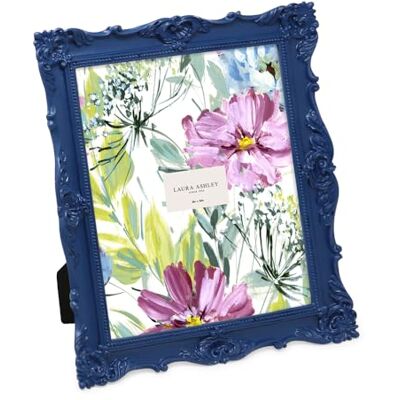 Laura Ashley Marco de fotos de resina hecho a mano con caballete y gancho para mesa y pared, diseño floral decorativo para decoración del hogar, galería de fotos, arte y más (20 x 25 cm, azul Laura Ashley Marco de fotos de resina hecho a mano con caballete y gancho para mesa y pared, diseño floral decorativo para decoración del hogar, galería de fotos, arte y más (20 x 25 cm, azul
