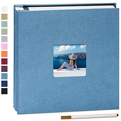 Yopih Álbum de Fotos Autoadhesivo, 40 Páginas, 33x32 cm, Cielo Azul Scrapbook de Lino, Con Bolígrafo Metálico, Regalo Familia Bodas Viajes Yopih Álbum de Fotos Autoadhesivo, 40 Páginas, 33x32 cm, Cielo Azul Scrapbook de Lino, Con Bolígrafo Metálico, Regalo Familia Bodas Viajes
